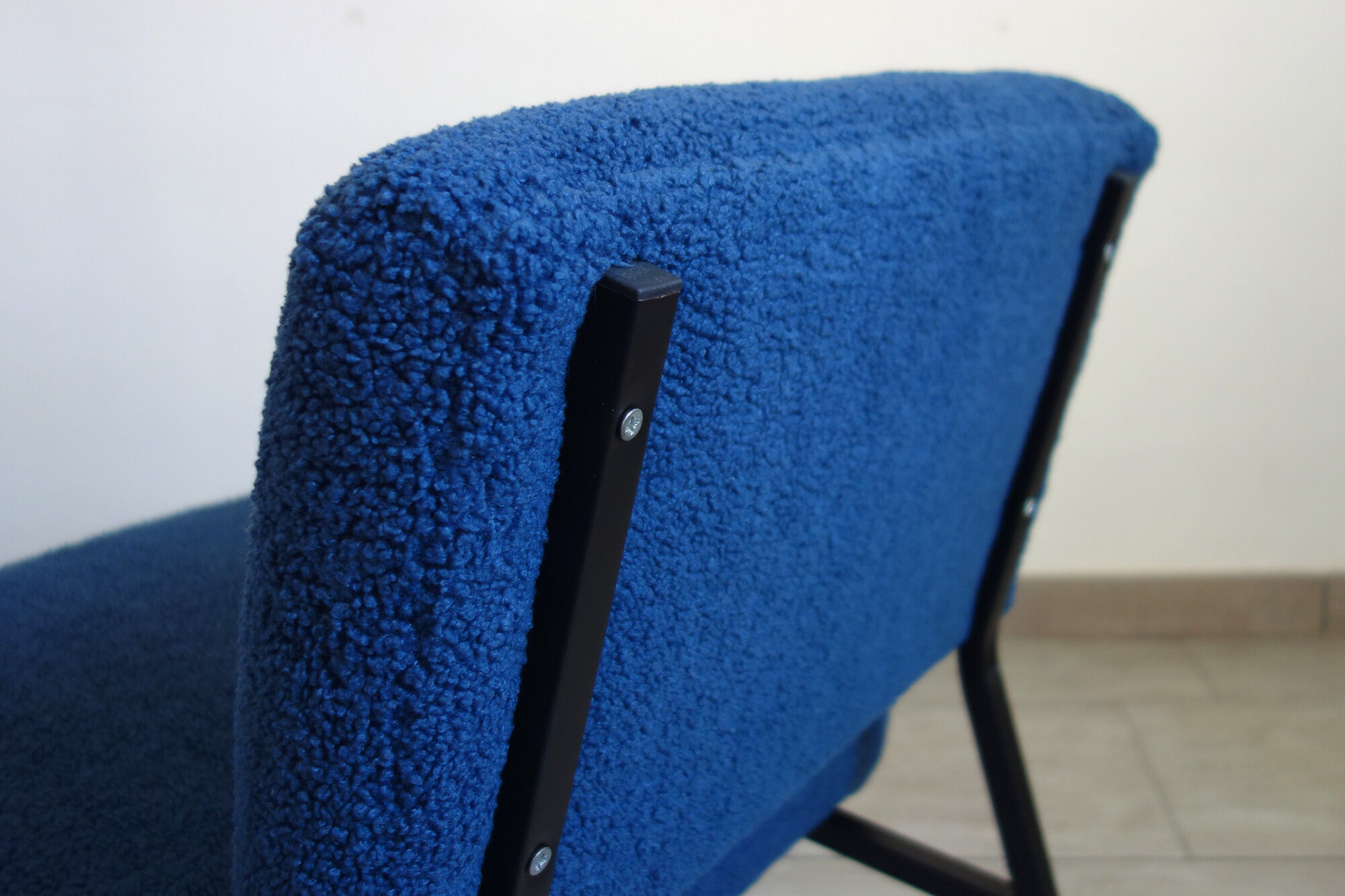 Pair of minimalist reupholstered seats from the 60s/70s