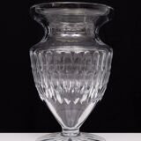 Large Cut Crystal Glass Vase 1960s Belgium