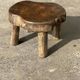 Mini low stool in upcycled old Asian teak H15 D24
