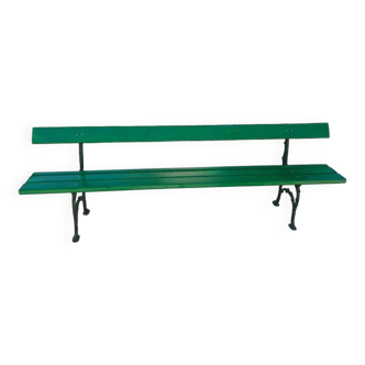 Grand banc de jardin bois et fonte l 224 cm