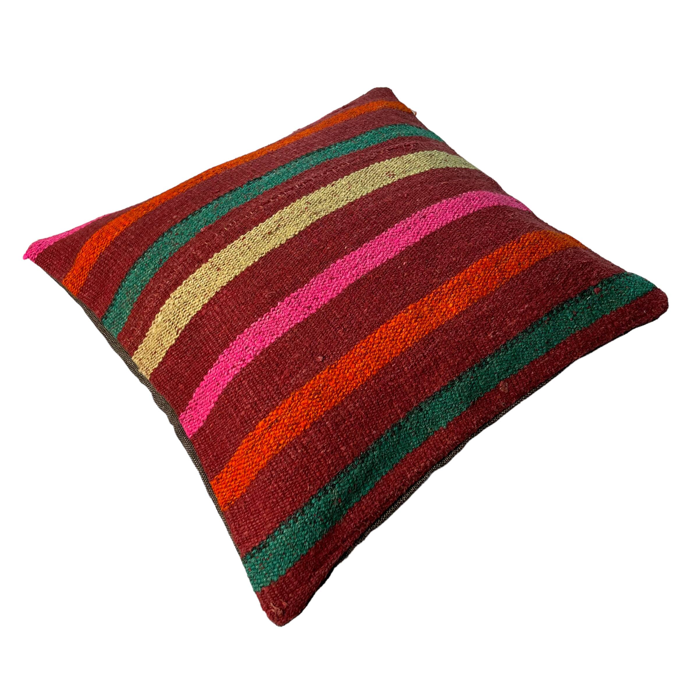 Vintage turkish kilim cushion cover , 40 x 40 cm