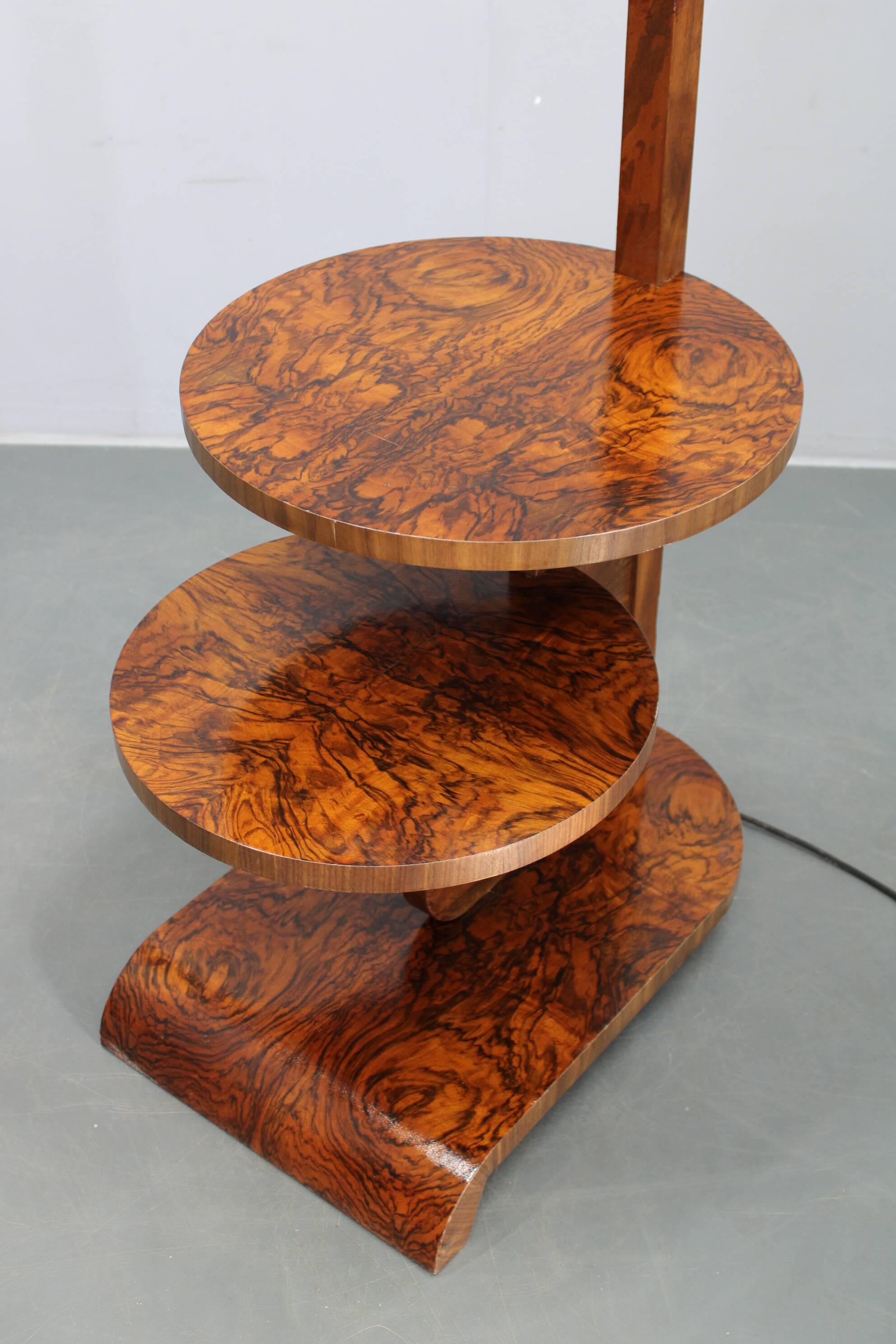 Art Deco floor lamp with shelves, Czechoslovakia, 1930s