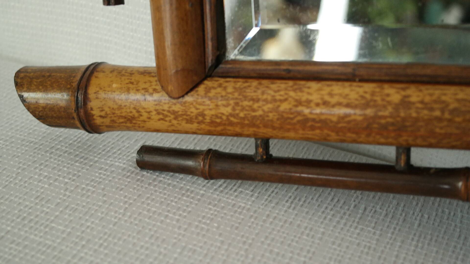 Vintage bamboo wall mirror 50's