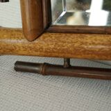 Vintage bamboo wall mirror 50's