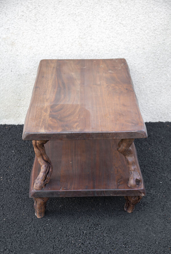 Table ceps de vigne et bois vintage