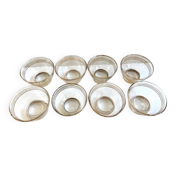 Service de 8 Verres Coupes Coupelles Champagne Alcool Vintage Cristal Design