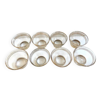 Service de 8 Verres Coupes Coupelles Champagne Alcool Vintage Cristal Design