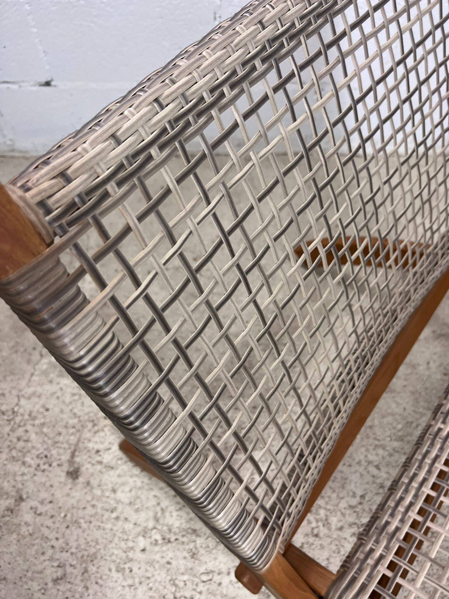 Chaise longue / fauteuil / monoplace rétro en rotin