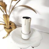 Wall lamp flowers metal white and golden Masca Italy