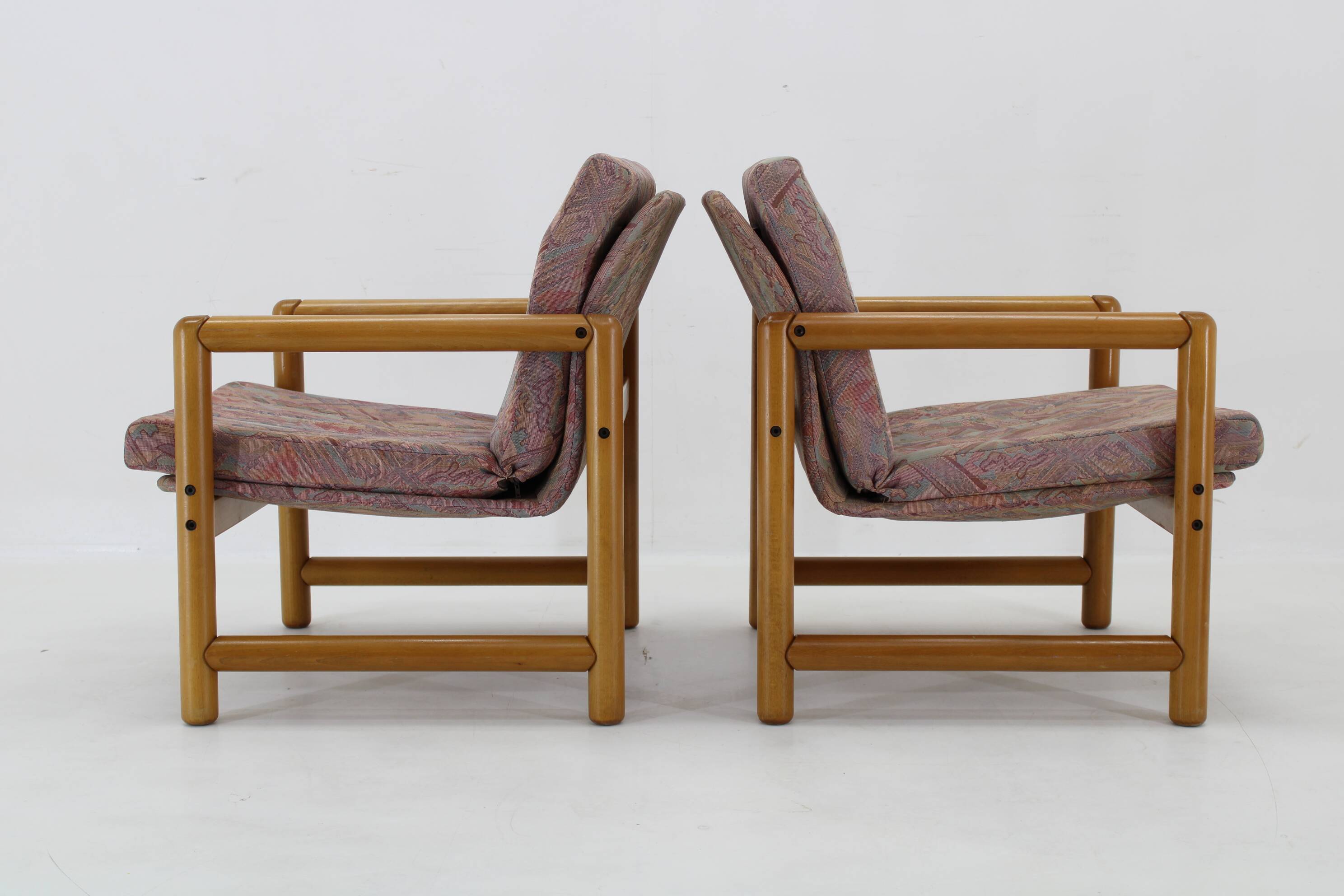 1970s Pair of Beech Armchairs and Coffee Table  by TON, Czechoslovakia