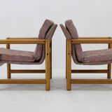 1970s Pair of Beech Armchairs and Coffee Table  by TON, Czechoslovakia