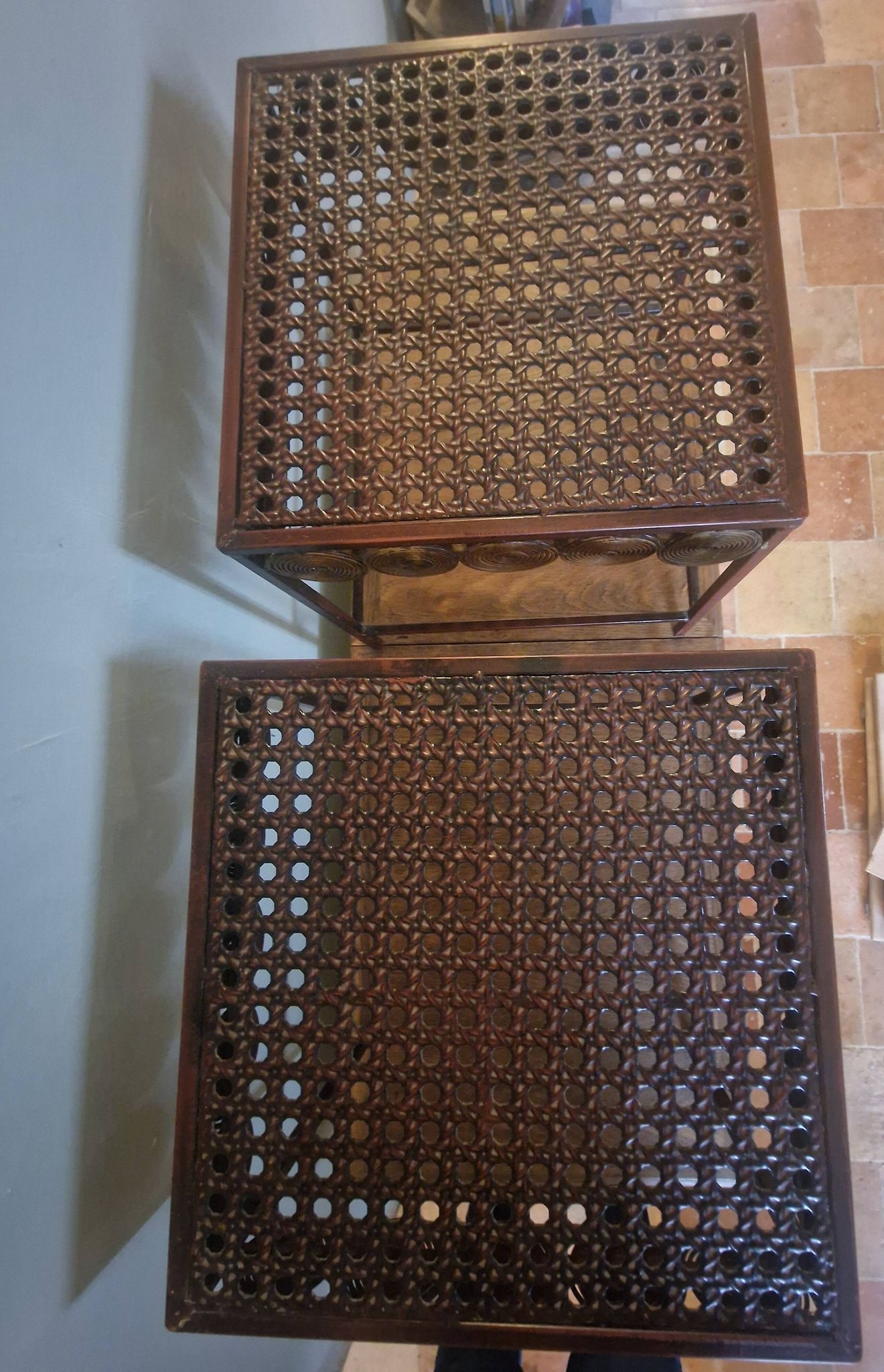 Lot de 2 tables de chevet en métal