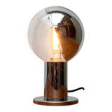 Vintage German table lamp in chrome and glass by Motoko Ishii for Staff.