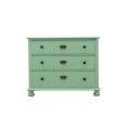 Solid pine chest of drawers painted green, three drawers, Denmark 1950s