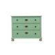 Solid pine chest of drawers painted green, three drawers, Denmark 1950s
