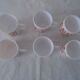 6 mugs scania small orange and purple flowers arcopal france