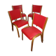 4 chairs "bow wood" by Hugues Steiner 50