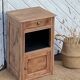 Antique bedside table in raw solid wood