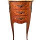 Louis XV style curved bedside table in marquetry