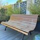 Old slatted public bench