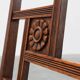 Art Deco oak side chair with carved rosette back and turned front legs, Bel