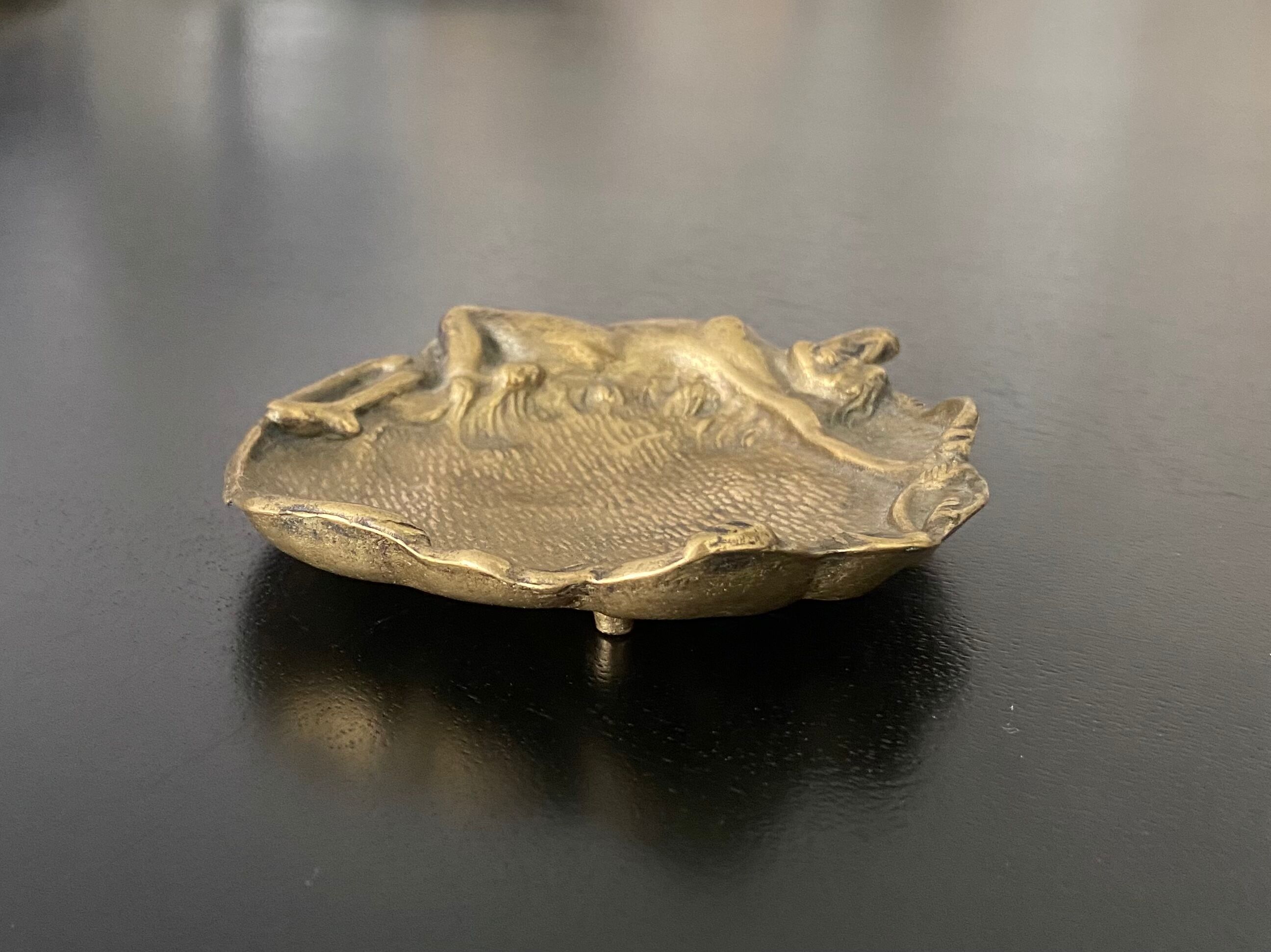 Art Nouveau brass pocket tray