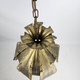 Svend Aage Holm Sørensen hanging lamp copper leaves brutalist