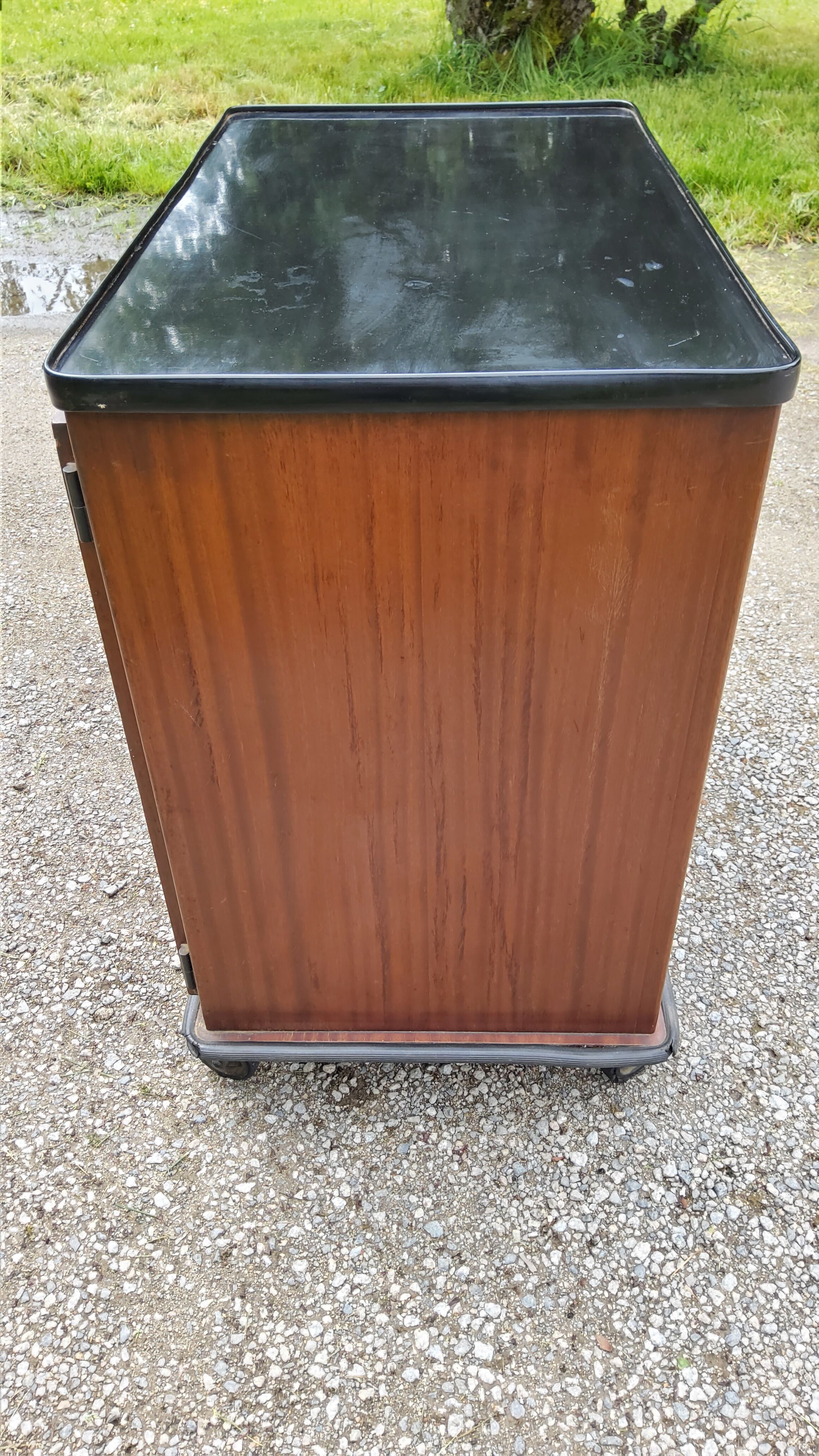 1960s roller service in mahogany and formica fournier paris