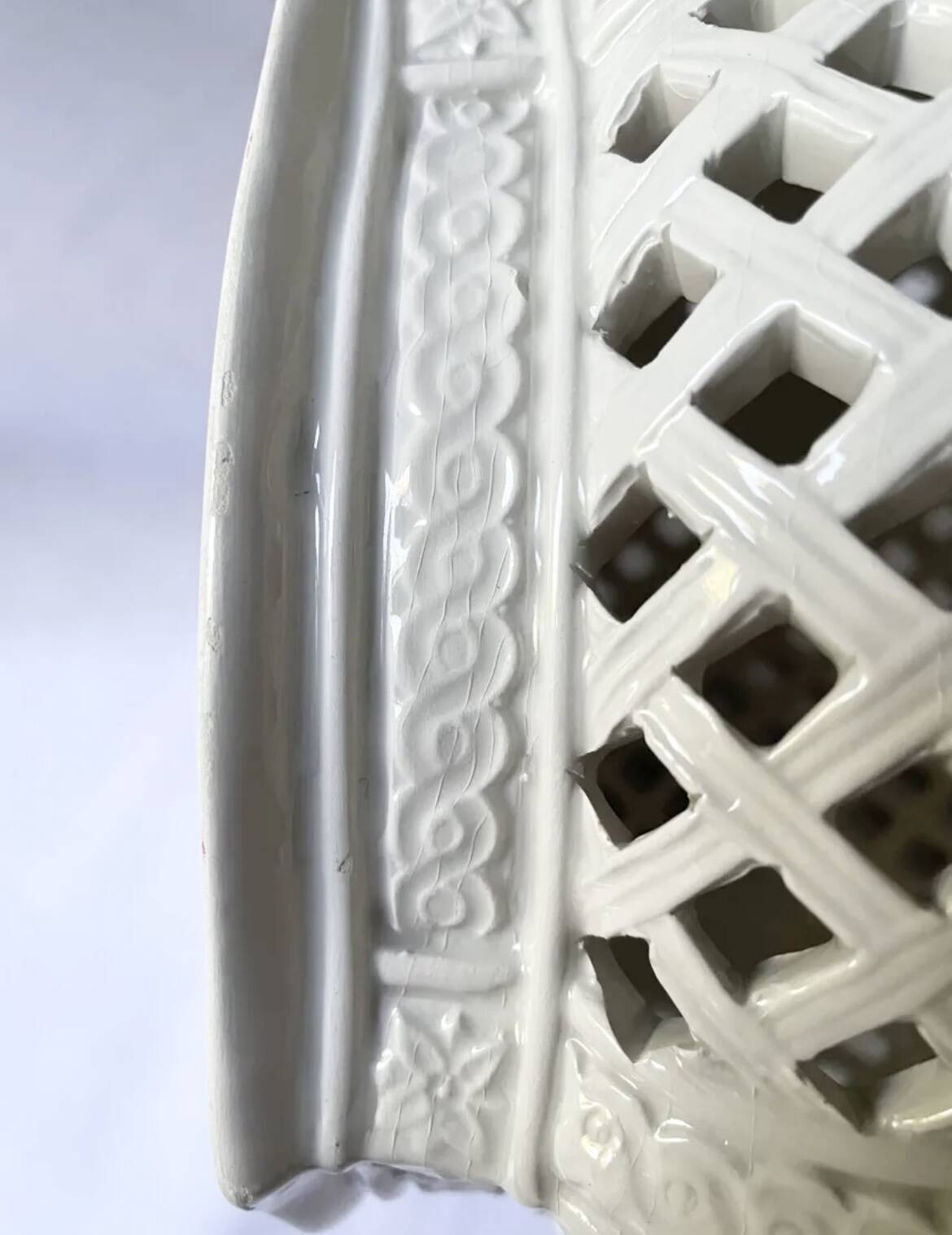 Openwork planter in Italian earthenware
