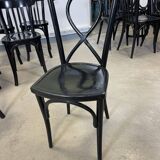 Lot de 16 chaises bistrot bois vernis noir Baumann/ Luterma anées 40/50 France