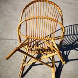 Four rattan chairs