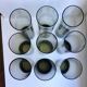 Set of 9 very large glasses in smoked glass 70s