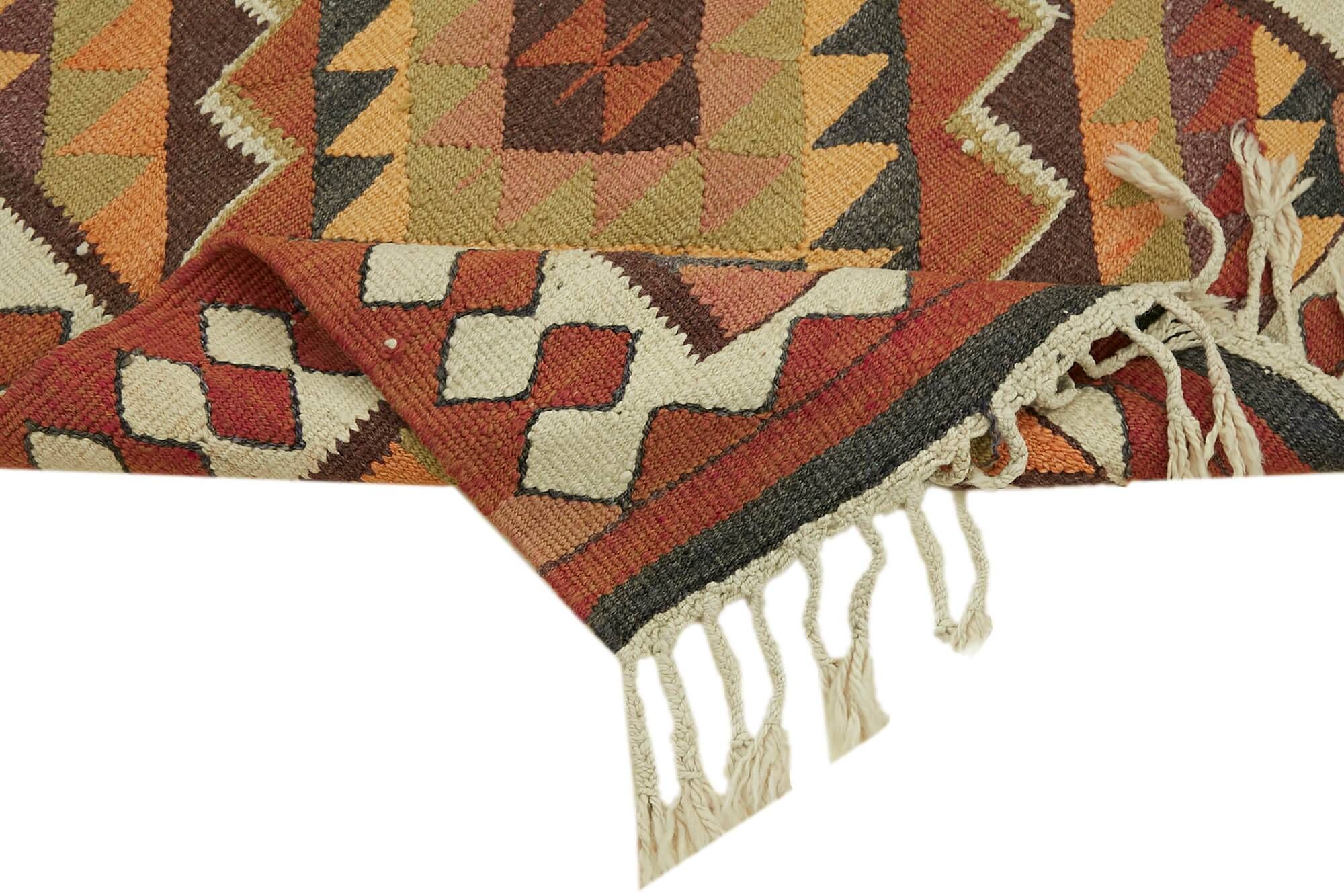 Turkish Handwoven Vintage Herki Kilim 86 cm x 340 cm