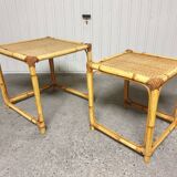 Mid-Century Rattan Nesting Tables