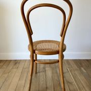 Baumann bistro chair in bent wood and blond wood canning 40s-50s