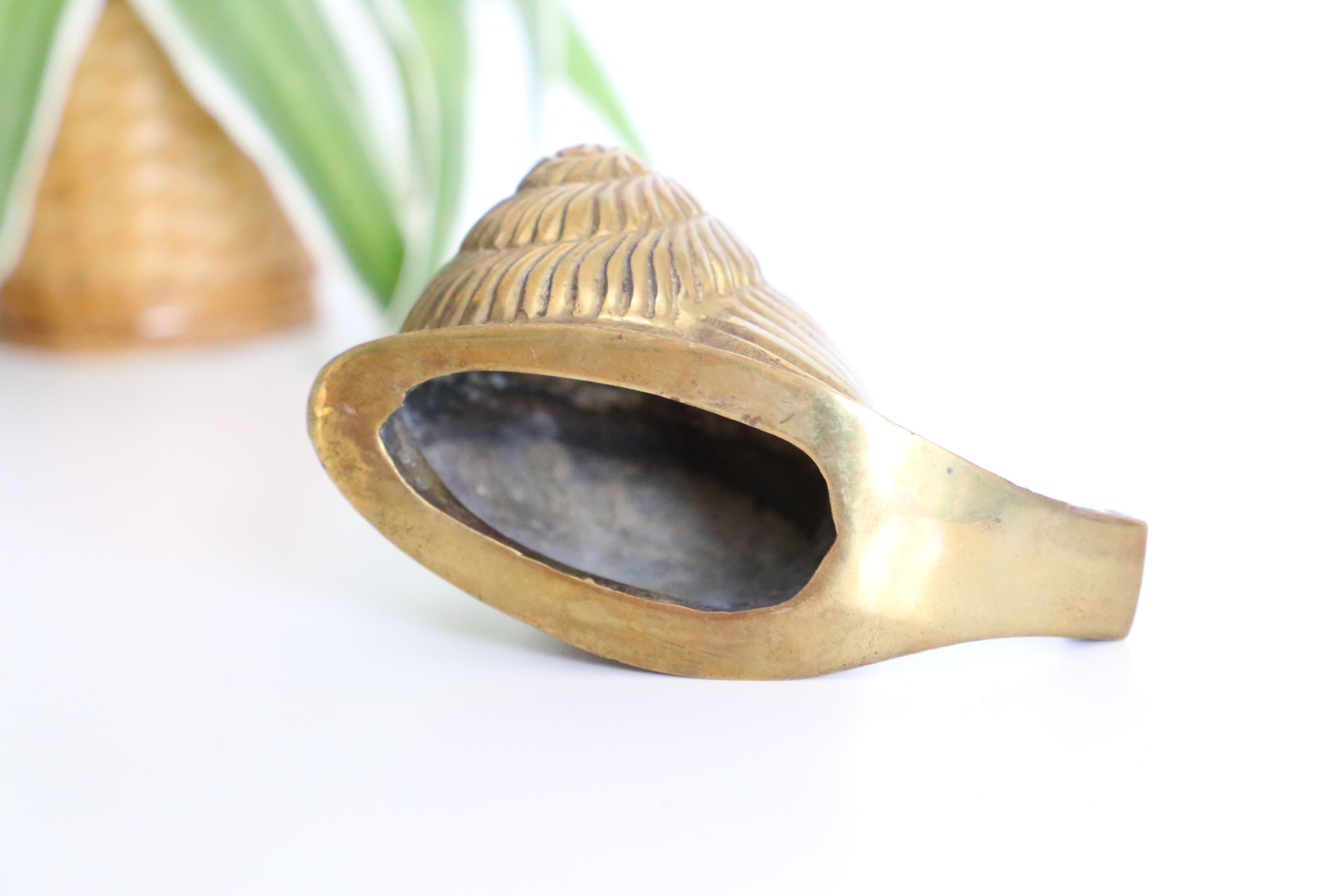 Vintage brass snail