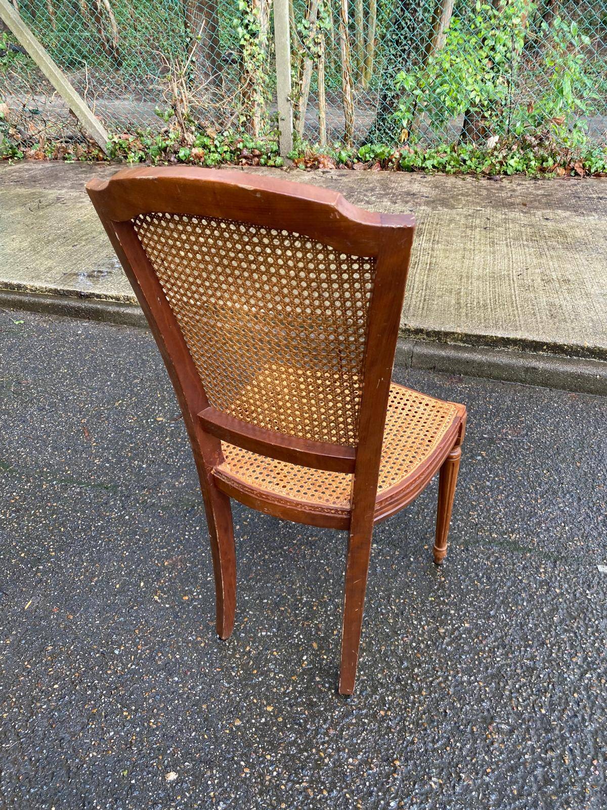 Louis XVI caned chair, solid oak, 20th century.