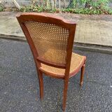 Louis XVI caned chair, solid oak, 20th century.