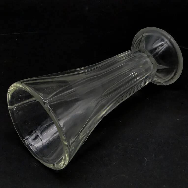 Art Deco vase, transparent glass, Poland, 1950s