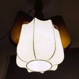 Portuguese mid century modern wooden hanging light