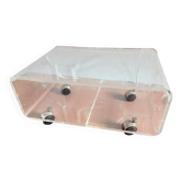 70s plexiglass coffee table