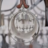 Sciolari chandelier `Ovali` 12 lights, silver with optical crystals, 1970`s ca, Italian, Rewired