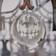 Sciolari chandelier `Ovali` 12 lights, silver with optical crystals, 1970`s ca, Italian, Rewired