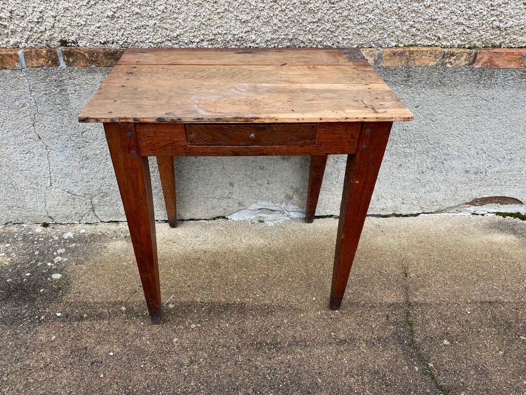 Solid wood desk with 1 drawer 75x52cm