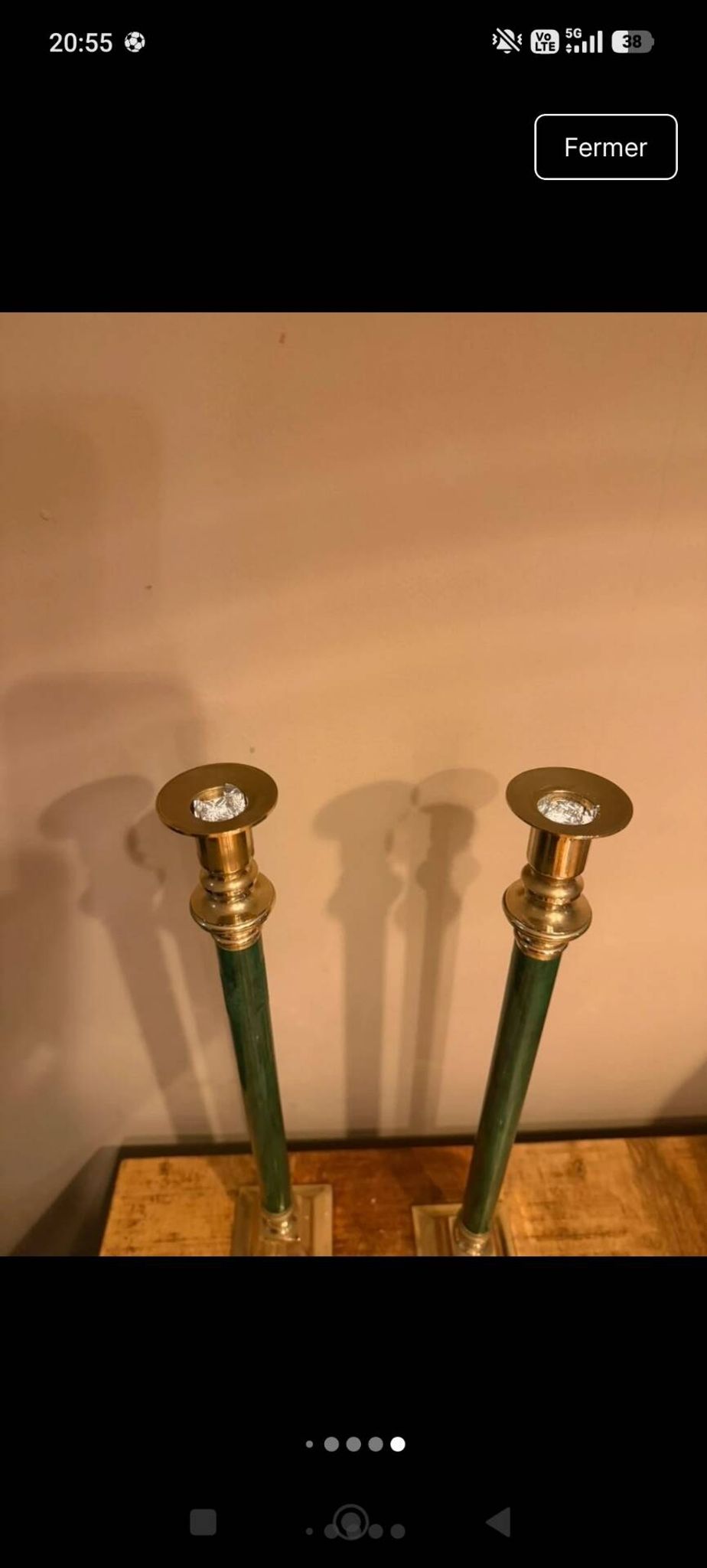 Pair of large candlesticks / convertible lanterns Hollywood Regency
