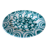 Vintage Gmundner Keramik Serving Oval Plate / Austria / Green Flamed / 2