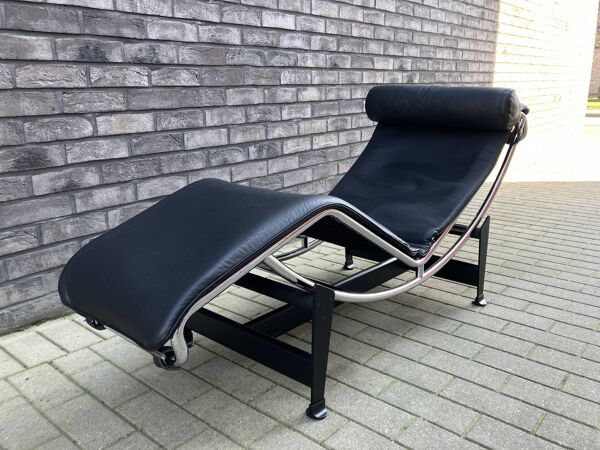 3x Originele Cassina Le Corbusier Lc4 Black/chrome, Als Nieuw!