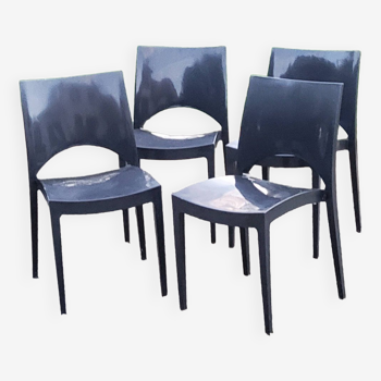 Set of 4 Italian designer plastic chairs