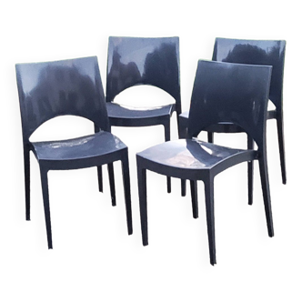 Set of 4 Italian designer plastic chairs