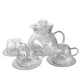 Clear glass tea set